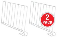 StorageMaid Metal Shelf Dividers For Wood Shelves - Closet Dividers for Linen, Towels, Purse, Sweater - Set of 2