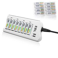EBL 808U AA AAA Battery Charger with 16 Pack AA 2800mAh Rechargeable Batteries