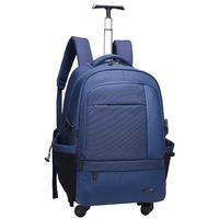 AOKING 21″Water Resistant Rolling Wheeled Backpack Laptop Compartment Bag (Blue)