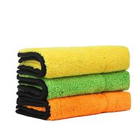Auto Detailing Towel JIA JUN Ultra Thick Plush Microfiber Waxing Car Cleaning Cloth Kit 15" x 17.7" 840 gsm Pack of 3