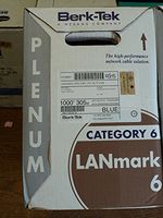 10136226 - Berk-Tek LANmark-6 Category 6 Plenum Cable, Blue, 1000 ft. Box