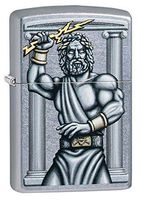 Zippo Zeus Lightingbolt Design Street Chrome Pocket Lighter