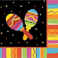 Fiesta Fun Cinco de Mayo Party 2-Ply Lunch Napkins Tableware, Paper, 6" x 6", Value Pack of 32