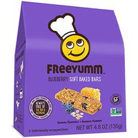 FreeYumm Allergen Free Granola Bars, Gluten Free, Dairy Free, Nut Free Snacks for Kids, Total of 15 Bars (Blueberry)