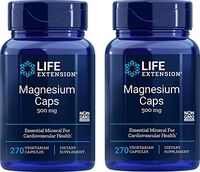 Life Extension Magnesium Caps 500mg, 270 Capsules (Pack of 2) 500mg Mag Supplement: Oxide, Citrate, Succinate, Glycinate
