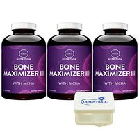 MRM Bone Maximizer III Bone Support Supplement with Vitamin K2 and MK7, 150 Capsules 3 Pack Bundle with a Lumintrail Pill Case