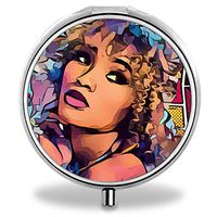 Travel Pill Organizer Portable Pocket, Pill Case for Vitamin/Fish Oil/Supplements -African American Art