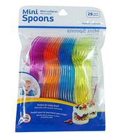 Jacent Disposable Mini Spoons, Dessert, Sauce or Baby Spoons - Multicolored - 28 Count per Pack, 2 Pack