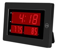 KWANWA Digital Clock with Indoor Hygrometer Thermometer Display Temperature and Humidity Battery Powered LED Large Display Desk Clock