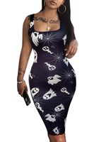 LAGSHIAN Women's Sexy Bodycon Tank Dress Sleeveless Basic Midi Club Dresses Ghost