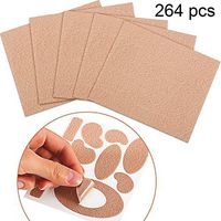 Chuangdi 264 Pieces Moleskin Tape Flannel Adhesive Pads Moleskin for Feet Fabric Padding Variety 24 Sheets, 11 Pieces Various Shapes Each Sheet