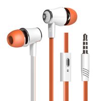 Lagstom Earphones In Ear Headphones Wired Earbuds Colorful Bass Headsets Sweatproof Noise Cancelling with Microphone Button Control For Running GYM workout iPhone iPad iPod Android Mp3 Play (Orange)