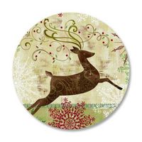 Regal Reindeer Christmas Envelope Seals - Set of 144 1-1/2" diameter Self-Adhesive, Flat-Sheet holiday sticker Seals