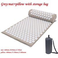 Massager Cushion Massage Yoga Mat Acupressure Relieve Stress Back Body Pain Spike Mat Acupuncture Massage Yoga Mat with Pillow,Gray