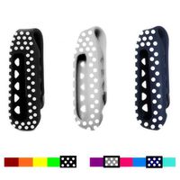 Dunfire Replacement Clip Case Holder and Wristband for Fitbit One (3PCS - Black&Navy&Gray with White Polka DOTS)