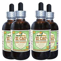 Zi Cao (Lithospermum Erythrorhizon) Glycerite, Dried Leaves Alcohol-Free Liquid Extract (Brand Name: HerbalTerra, Proudly Made in USA) 4x4 fl.oz (4x120 ml)