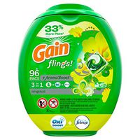 Gain flings! Laundry Detergent Pacs Plus Aroma Boost, Original Scent, HE Compatible, 96 Count (Packaging May Vary)