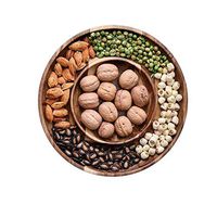 Home big wrist Nut Dish, Melon Box, Creative Fruit Plate, Wooden Grid Dried Fruit Plate Decorative hotel retro soup bowl (Color : Medium)