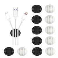 Cable Clips,Black Cable Organizers 12 Pack for Wire Organizer,Vegkey Cord Management for Computer, Charging or Mouse Cord