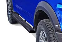 APS iBoard Running Boards 4in Black Custom Fit 2015-2020 Ford F150 SuperCrew Cab Pickup 4-Door & 2017-2020 Ford F-250 F-350 Super Duty Crew Cab (Nerf Bars Side Steps Side Bars)