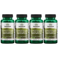 Swanson Certified Organic Spirulina 500 mg 180 Tabs 4 Pack