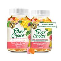 Fiber Choice Metabolism Energy Fiber Gummies # 1 Gastroenterologist Recommendedⱡ B Vitamins Gelatin Free Helps Support Regularity*, Prebiotic Fiber Helps Support Immune Function*, 90 Count (2 Pack)