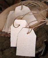 AK-Trading 1 7/8" x 2 7/8" Natural Canvas Creative Tags with Jute Twine - Pack of 12