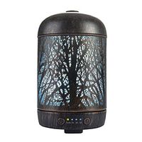 COOSA Essential Oil Diffuser - 100ML Metal Forest Ultrasonic Aromatherapy Diffuser with Timer and Waterless Auto Shut-Off - 7 Color LED Night Light for Home Office (Bronze) …