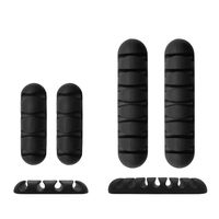 Viaky 4 Packs Multipurpose Black Cable Clips 4-Wire / 7-Wire Cord Management System for Organizing Cable Cords Home and Office, Self Adhesive Hooks Cord Cable Organizer Wire Holder System for Cubicle