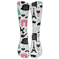 Paris Poodle Moustache Unisex Knee High Socks Fashion 3D Print Winter Long Sports Stockings Football Sock