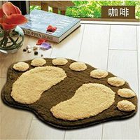 Airblasters Microfiber Lovely Flocking Big Feet Pad Floor Mat Bedroom Area Rug Carpet 58.538.5cm(Coffee)