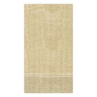 Caspari Moiré Paper Guest Towel Napkins in Gold - Four Packs of 15