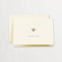 Crane Set of 10 Engraved Ecru Bumble Bee Thank You Note