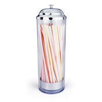 New Star Stainless Steel Straw Dispenser, 3.5-Inch by 10.6-Inch, Clear