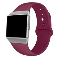 NAHAI Compatible Fit bit Ionic Bands, Soft Silicone Replacement Strap Accessory Breathable Wristbands for Fit bit Ionic Smart Watch, Large Small (Wine Red, Small(5.8''-7.9''))