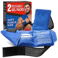 Reusable Ice Packs for Injuries - Premium Cold Packs for Injuries - Soft Fleece Side & Adjustable Straps - 2 Pack (Big - 14 x 6 inches; Small - 6 x 4 inches) - Reusable Ice Pack