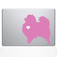 The Decal Guru I Love My Pomeranian Decal Vinyl Sticker, 13" MacBook Pro (2015 & Older Models), Pink (1472-MAC-13P-BG)