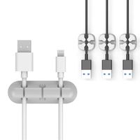 Premium Cable Clips,Cord Organizer Rubber Cable Management with Adhesive Cord Holder Hooks fit Bedroom Home, Office, Cubicle, Car, Desk Accessories (Gray)