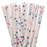 Multi Color Cluster Polka Dot Paper Straws (75)