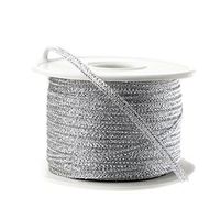 Christmas Gift Wrapping Ribbon (Nylon Taffeta, 1/8-inch x 100-yard, Silver)