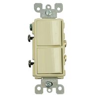Leviton 5634-I 15 Amp, 120/277 Volt, Decora Single-Pole, AC Combination Switch, Commercial Grade, Grounding, Ivory