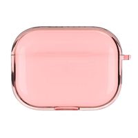 for New AirPods Pro Clear Case (Front LED Light Visible), JKRED Cute Transparent Crystal TPU Protective Skin Shock-Proof Case Cover for Apple AirPods Pro 2019 Wireless Charging Box (Pink)