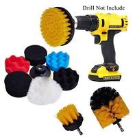 Power Scrubber Drill Brush Kit, Drill Scrubber Attachment, Scrub Pads, drill brushes for cleaning with Extend Long Attachment, Grout Brush for Tiles, Pots, Bathtub, Bathroom & Kitchen (Yellow2)