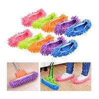 5 Pairs (10 Pieces) Lazy Mop Slippers Unisex Washable Dust Mop Slippers Shoes Microfiber Cleaning House Mop Slippers Multifultional Floor Cleaning Shoes Cover for House Kitchen Office (Free Size)