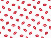 Red Kissy Lips Kisses on White Tissue Paper for Gift Wrapping 15"x20" Sheets (5 ct)