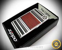 High Polish Chrome Steel & Wood Design Windproof Pipe Lighter 28676 - Premium Lighter Fluid (Comes Unfilled) - Made in USA!