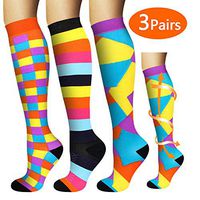 YIKUSO Compression Socks for Women & Men Best Medical,for Running,Athletic,Circulation & Recovery Colorful