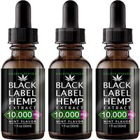 3 Pack Hemp Oil 10.000MG. Anxiety Reducer. Pain Relief. Natural Sleep Aid. Weight Management .with Natural Mint Flavor. (3)