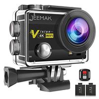 Jeemak 4K WiFi Action Camera 16MP Waterproof Camcorder with Remote Control Accessories Kit