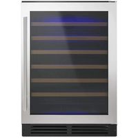Whirlpool WUW35X24DS 24" Undercounter Wine Center with 51 Bottle Capacity Custom Temperature Control Towel Bar Handle LED Interior Lighting Reversible Door and Door Open Alarm in Stainless